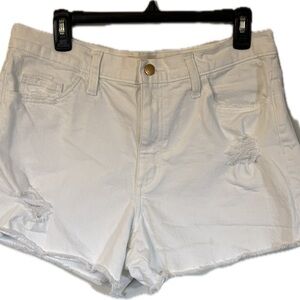 White Distressed Women’s Denim Shorts - Size 12R